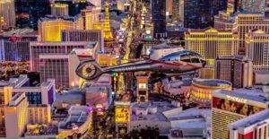 Las Vegas Strip in a helicopter